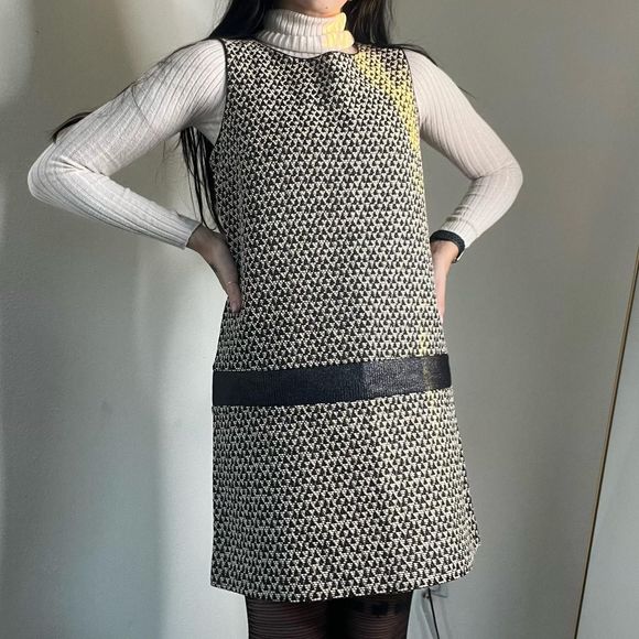 Cop-Copine Dresses Vtg Beige Black Cop Copine Geometrical